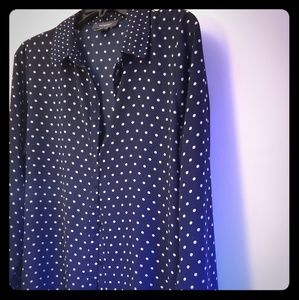 Polka dotted button up shirt